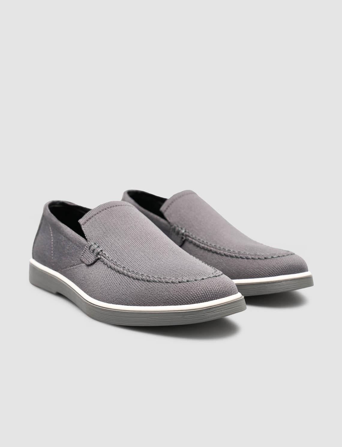 Woven Straw Anthracite Men's Knit Shoes