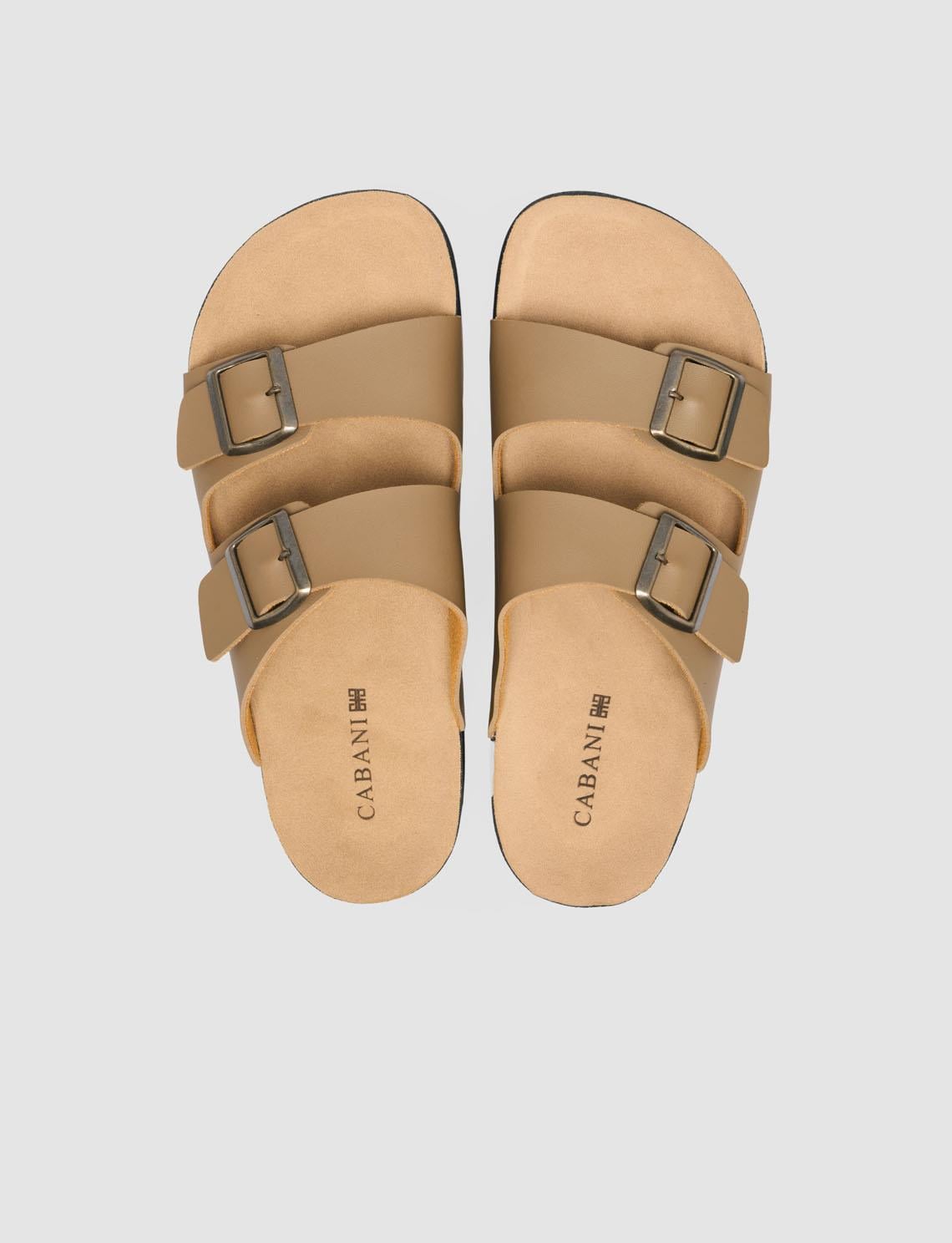 Men's Mink Slippers with Buckle Detail