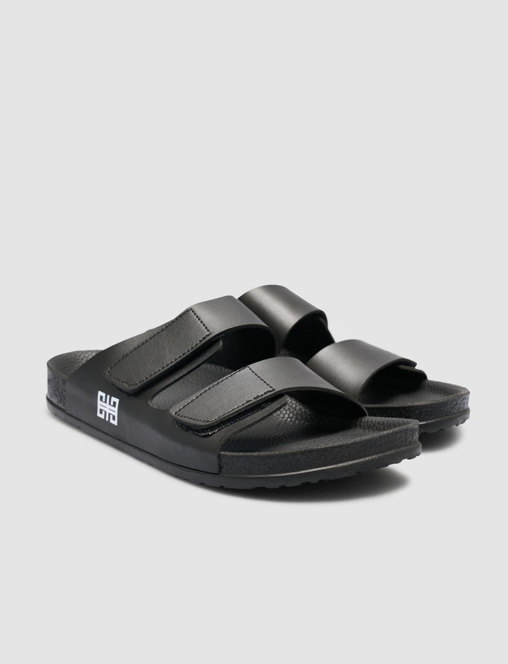 Black Men's Slippers with Velcro Closure
