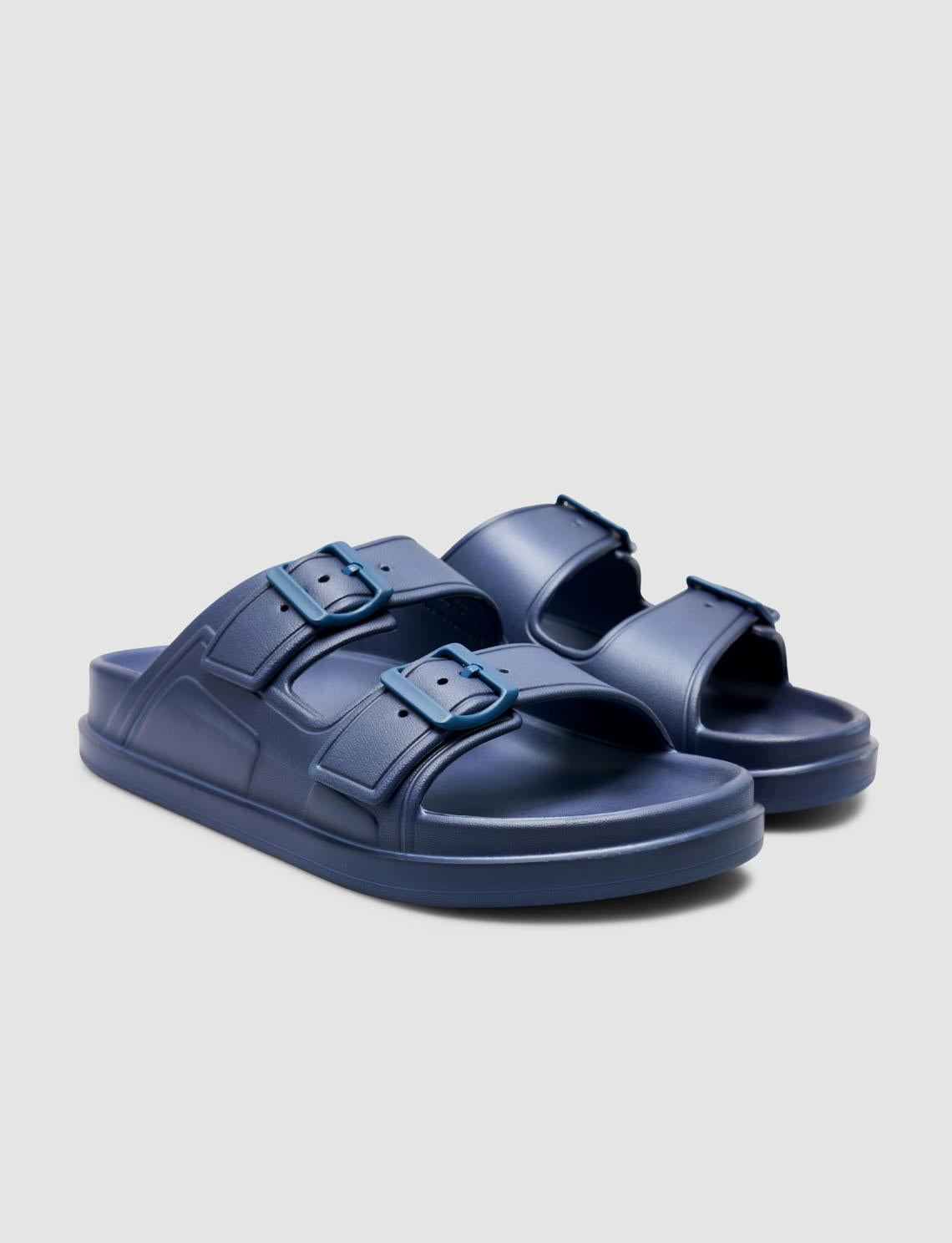 Capri Premium Double Buckle Navy Blue Eva Men's Slippers