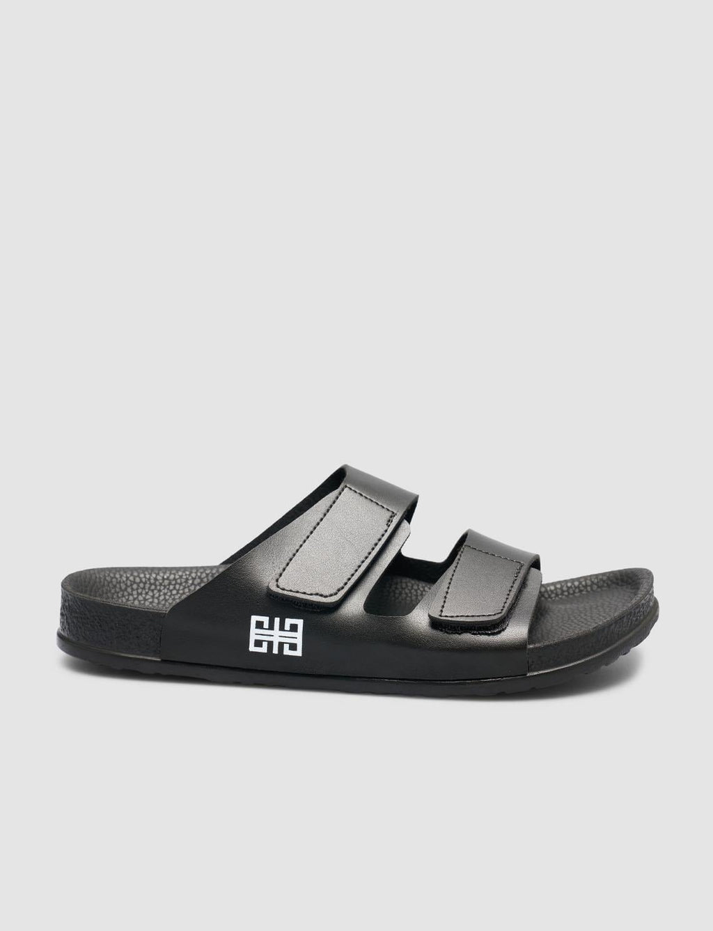 Black Men's Slippers with Velcro Closure