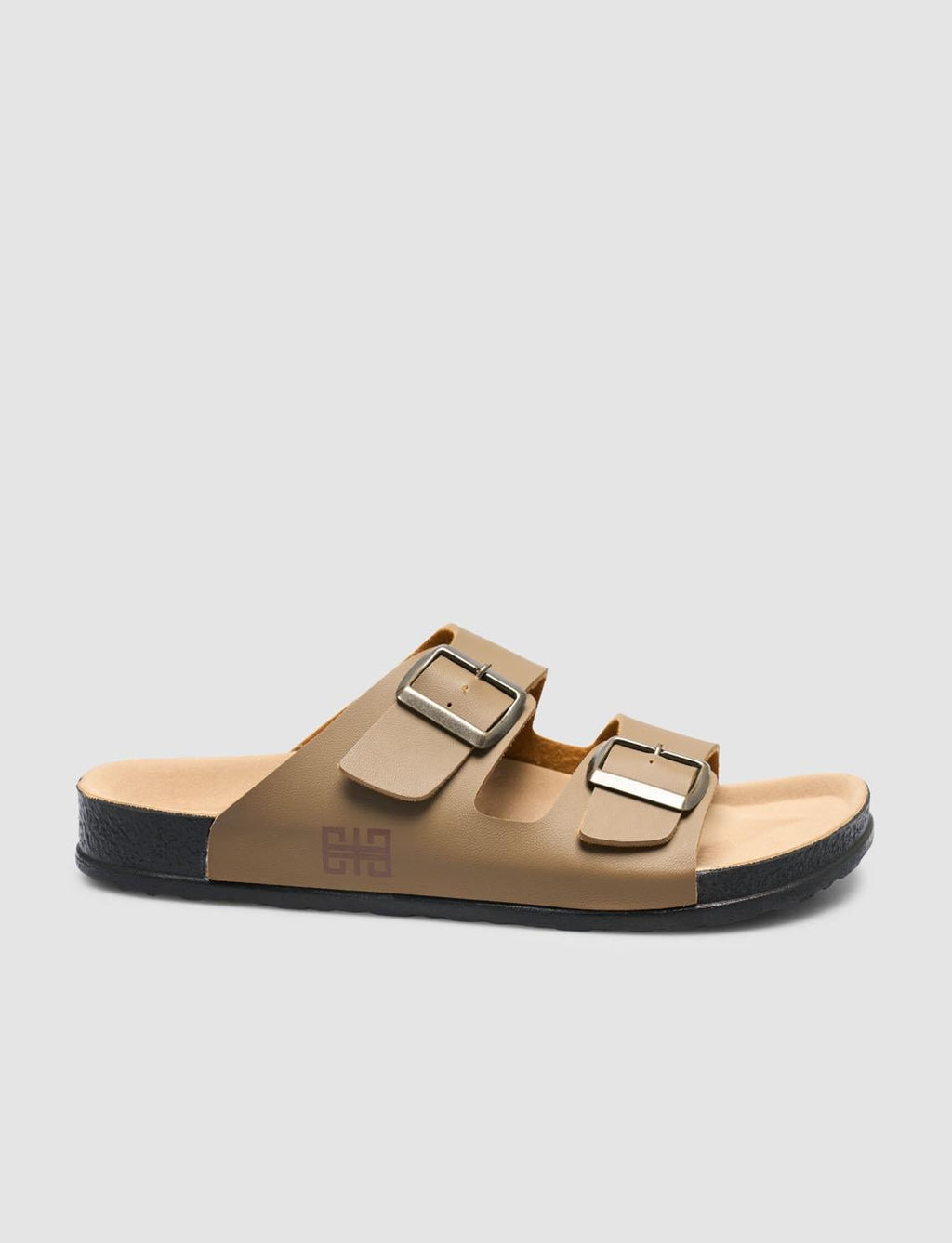 Men's Mink Slippers with Buckle Detail