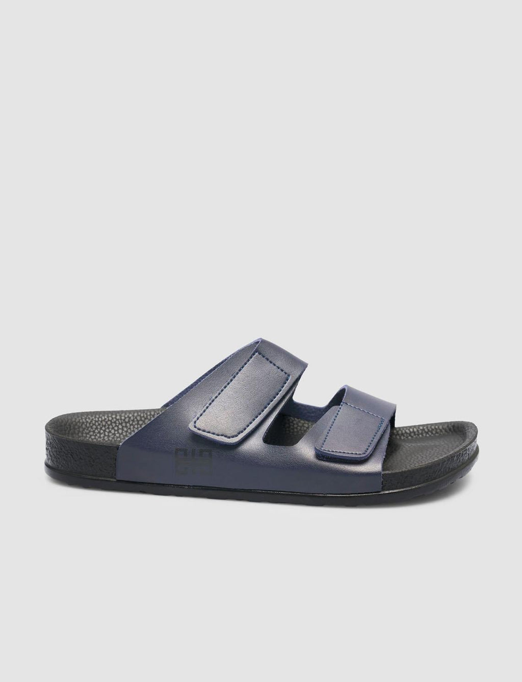 Navy Blue Men's Slippers with Velcro Closure