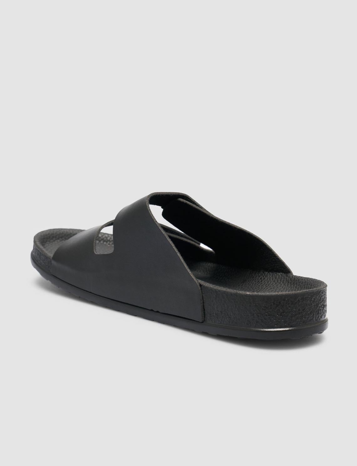 Black Men's Slippers with Velcro Closure