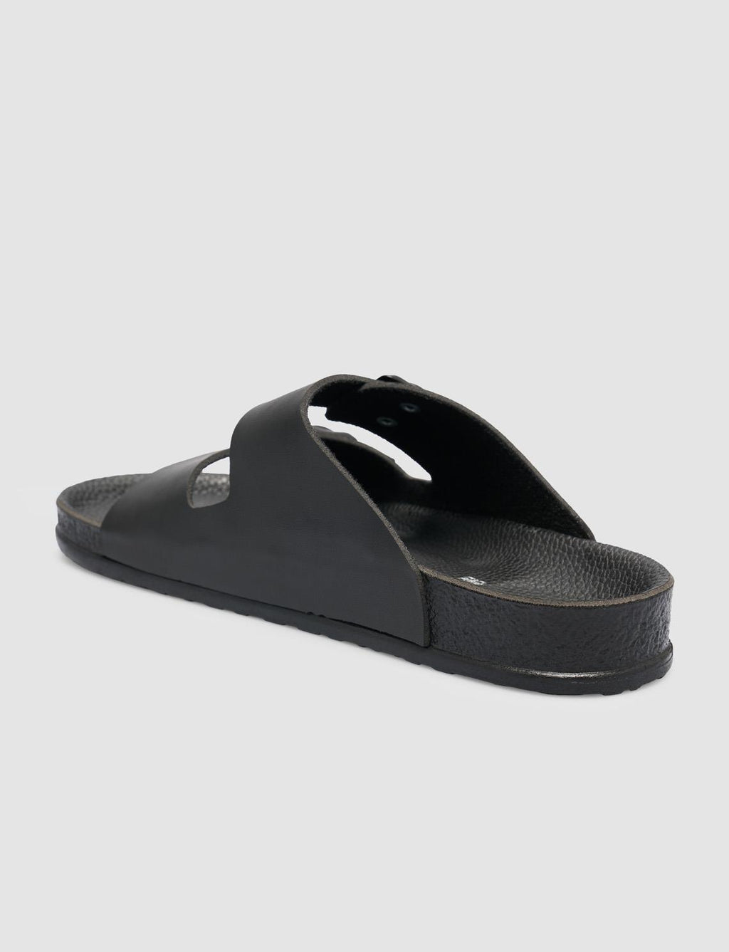 Black Men's Slippers with Buckle Detail