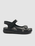 100% Genuine Leather Black Women's Sandals