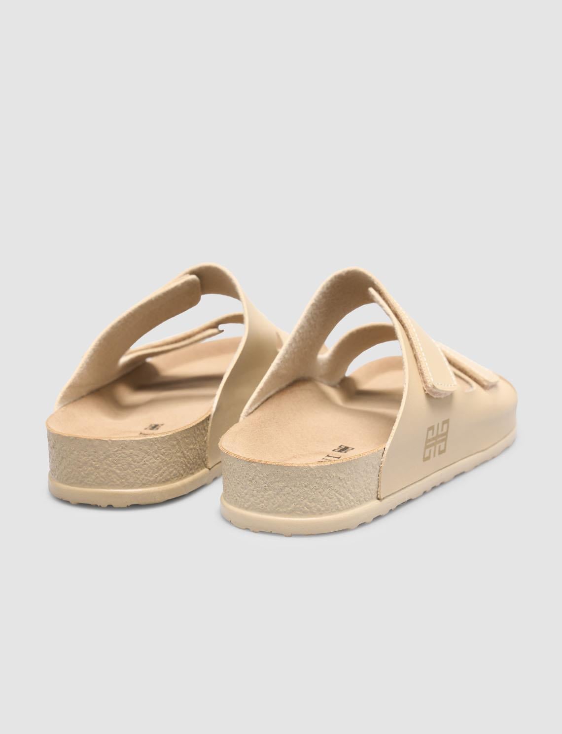 Velcro Beige Women's Slippers