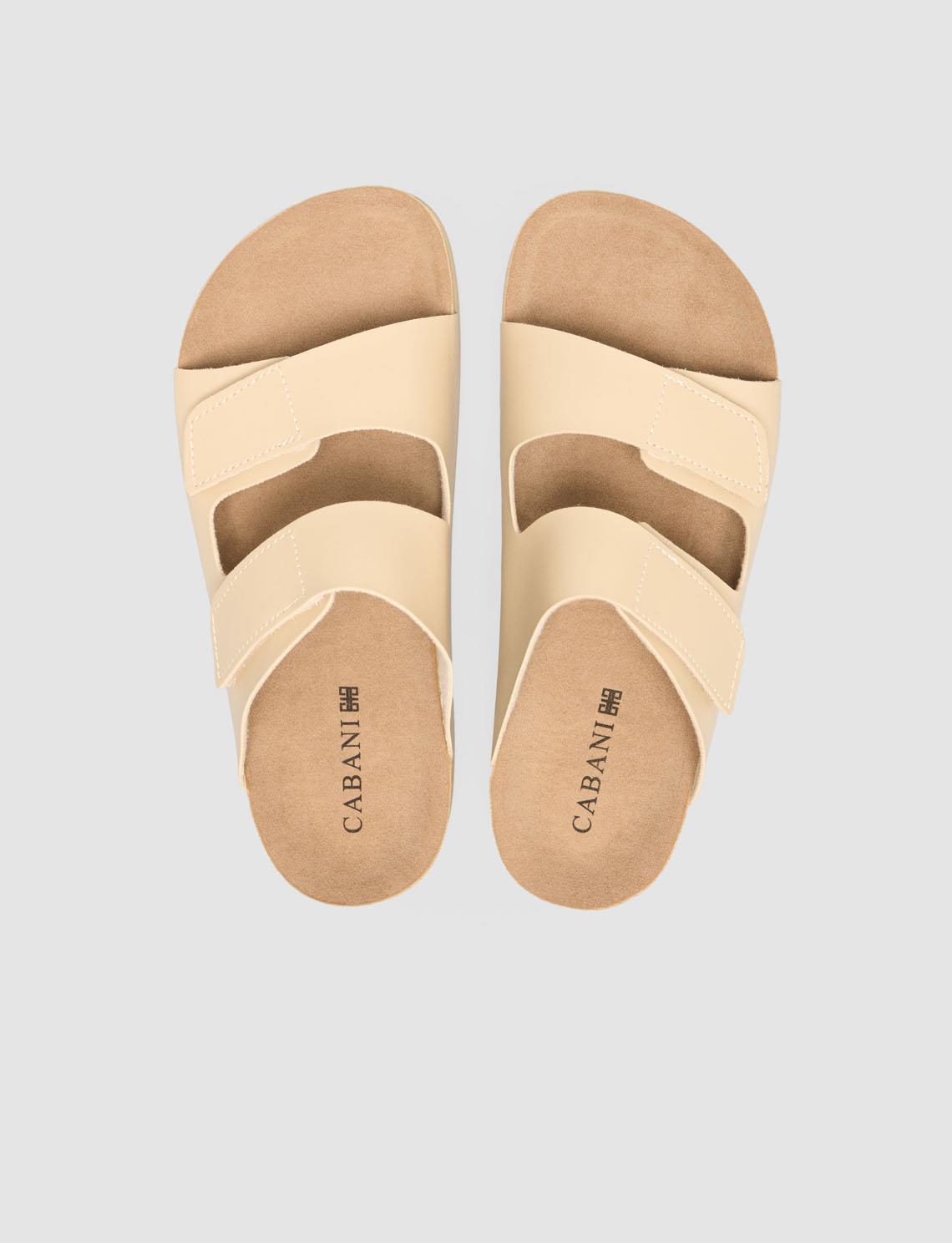Velcro Beige Women's Slippers