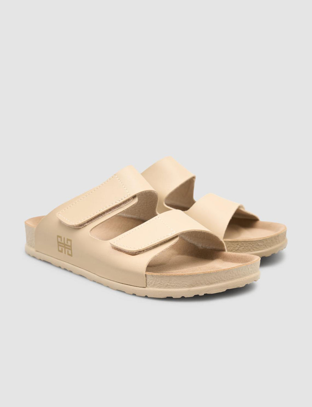 Velcro Beige Women's Slippers
