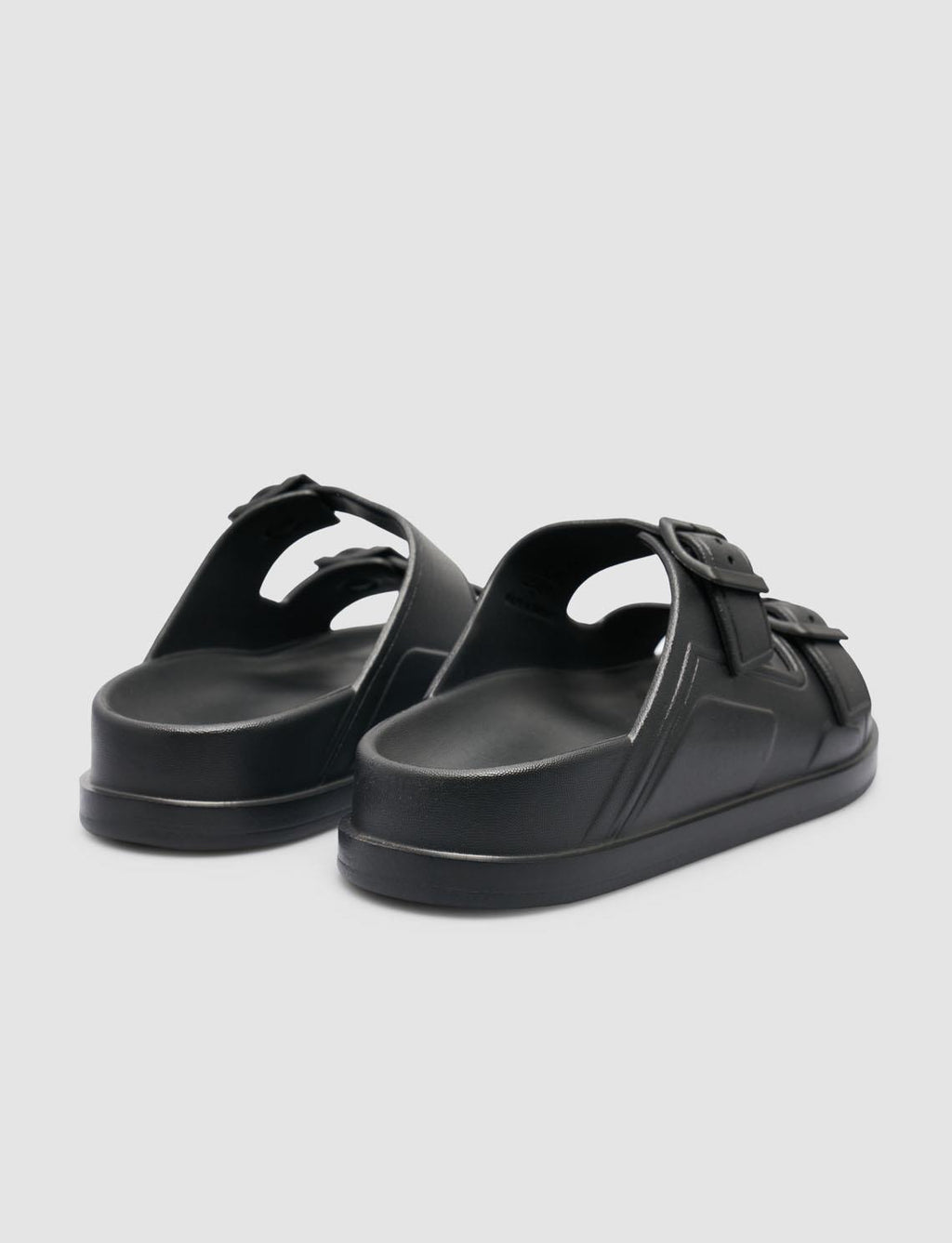Capri Premium Double Buckle Black Eva Women's Slippers