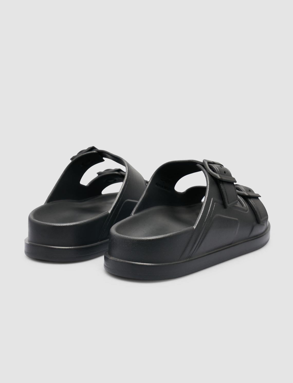 Capri Premium Double Buckle Black Eva Women's Slippers