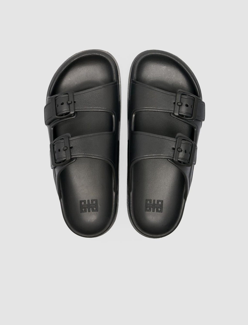 Capri Premium Double Buckle Black Eva Women's Slippers
