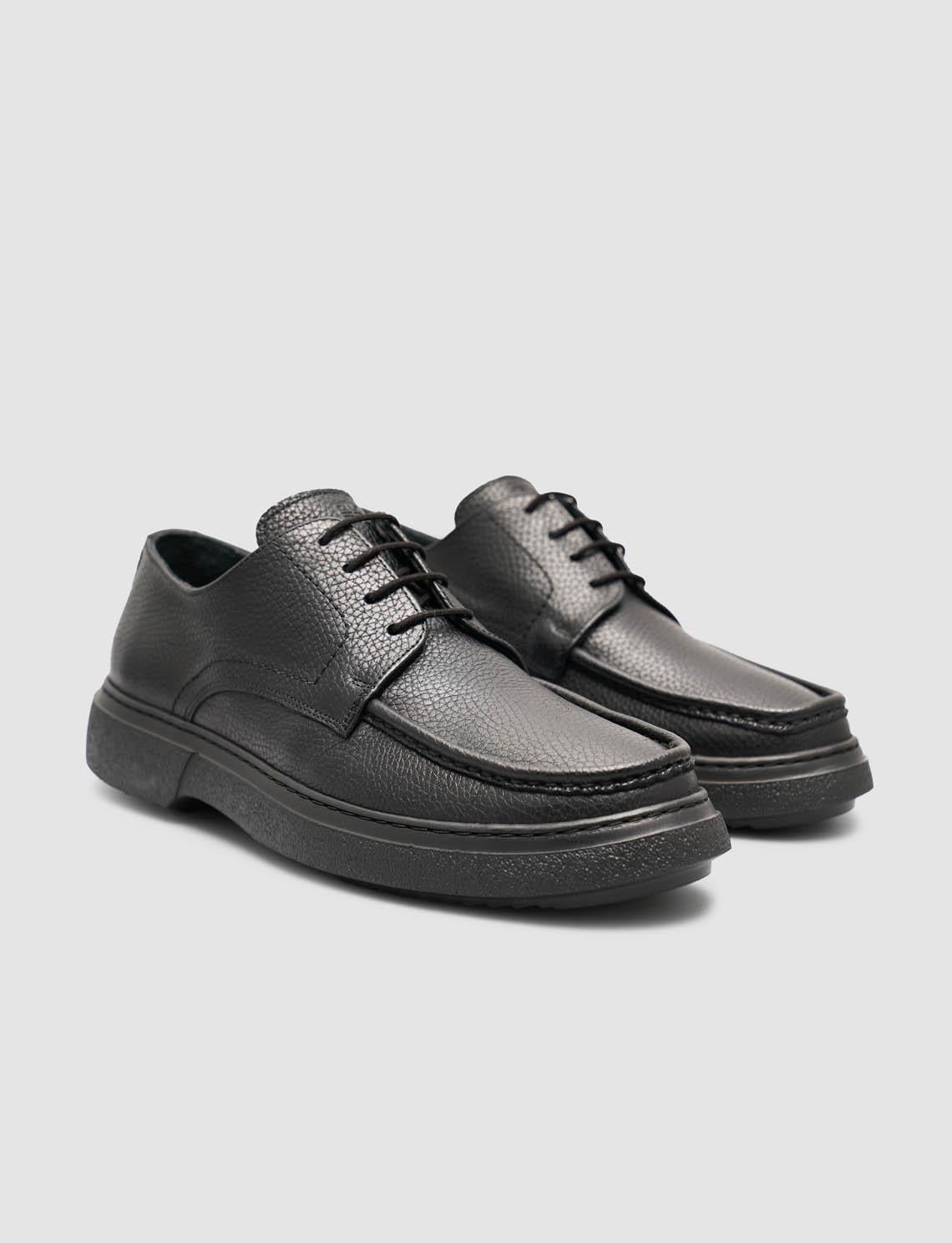 Genuine Leather Black Men's Winter Casual Shoes
