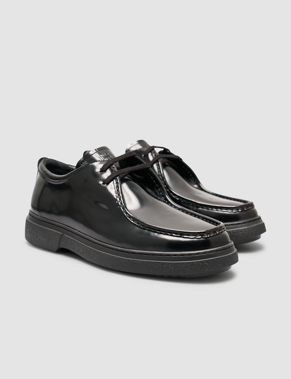 100% Open Leather Black Men's Casual Shoes