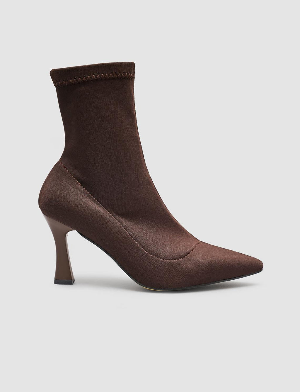 Stretch Brown Women's Heeled Boots