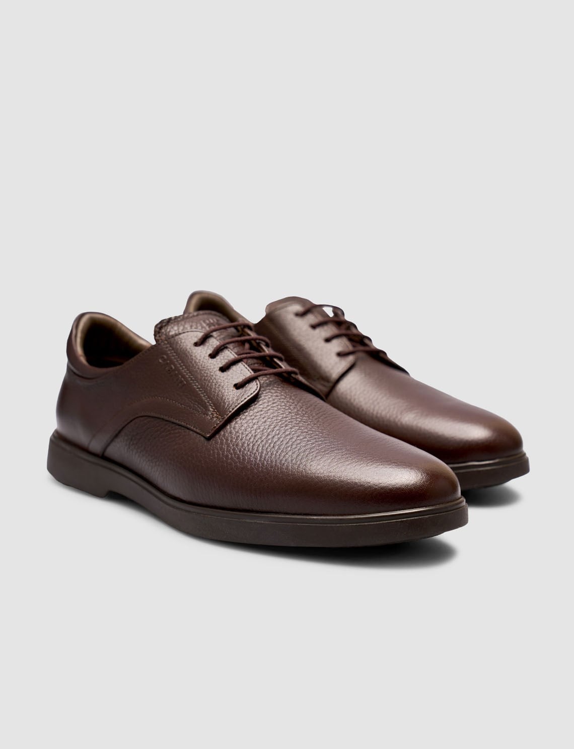 Brown Genuine Calf Leather Lace-up Men's Shoes