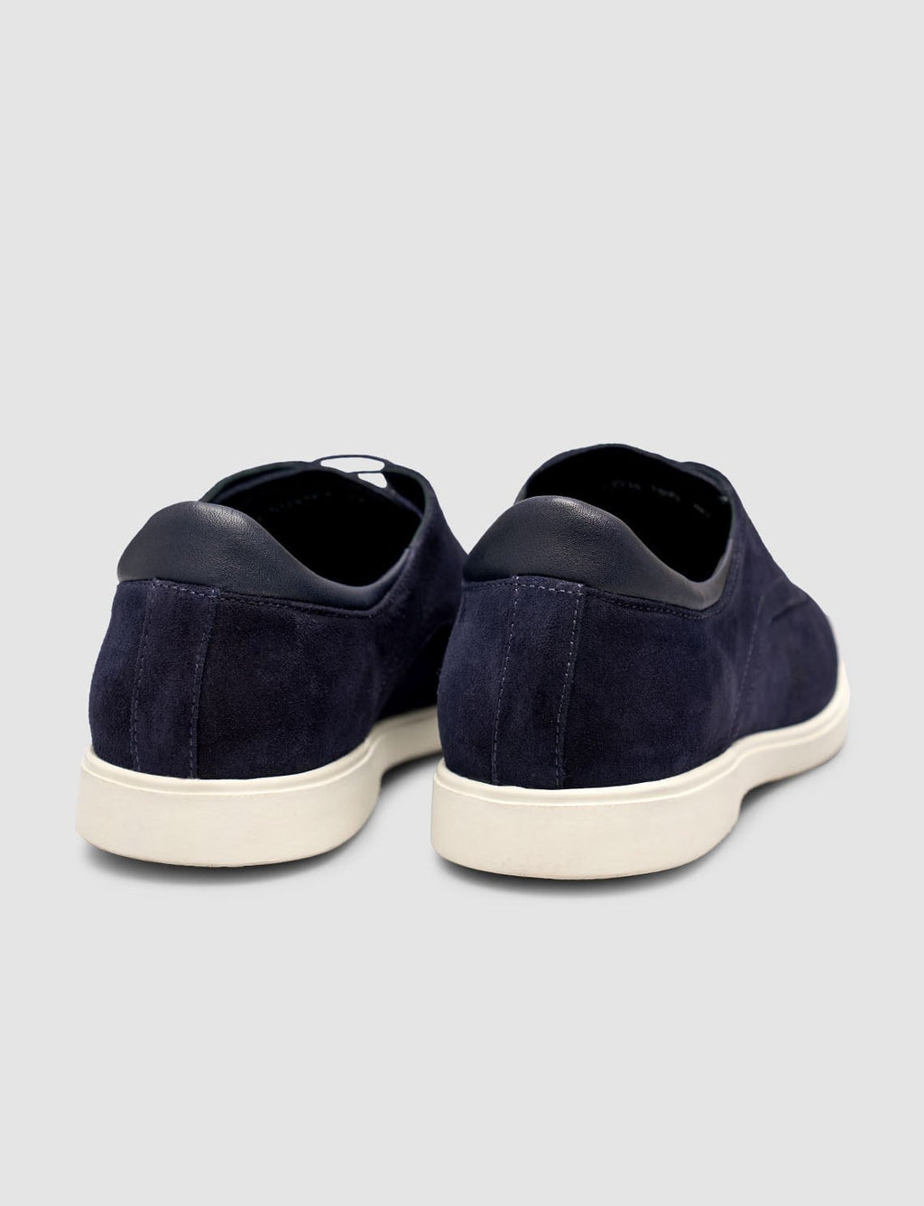 Navy Suede Genuine Calf Leather Lace-up Men's Shoes