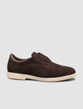 Brown Suede Textured Genuine Calf Leather Lace-up Men's Shoes