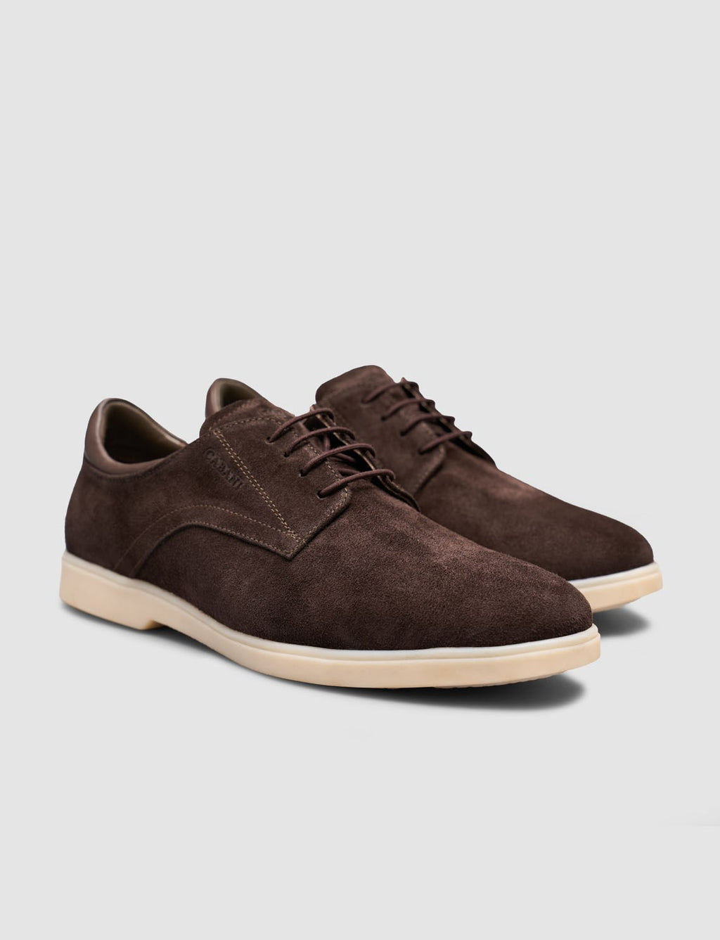 Brown Suede Textured Genuine Calf Leather Lace-up Men's Shoes