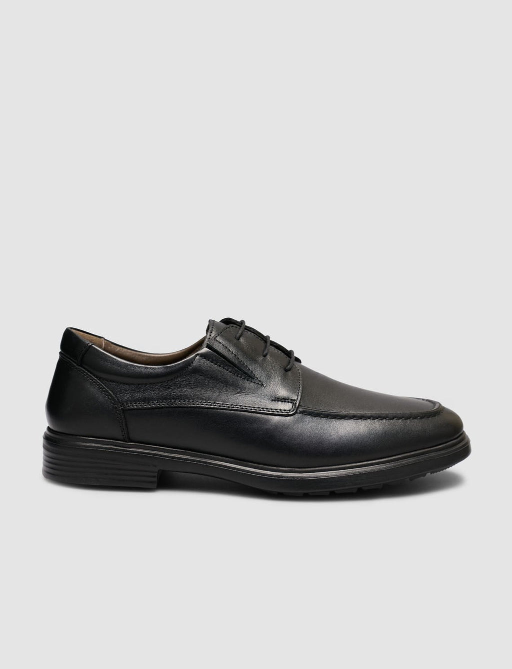 Black Genuine Leather Men's Classic Lace-up Shoes