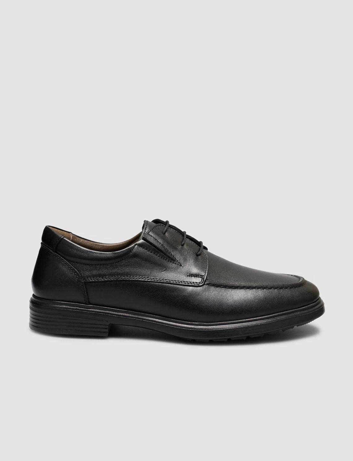 Black Genuine Leather Men's Classic Lace-up Shoes