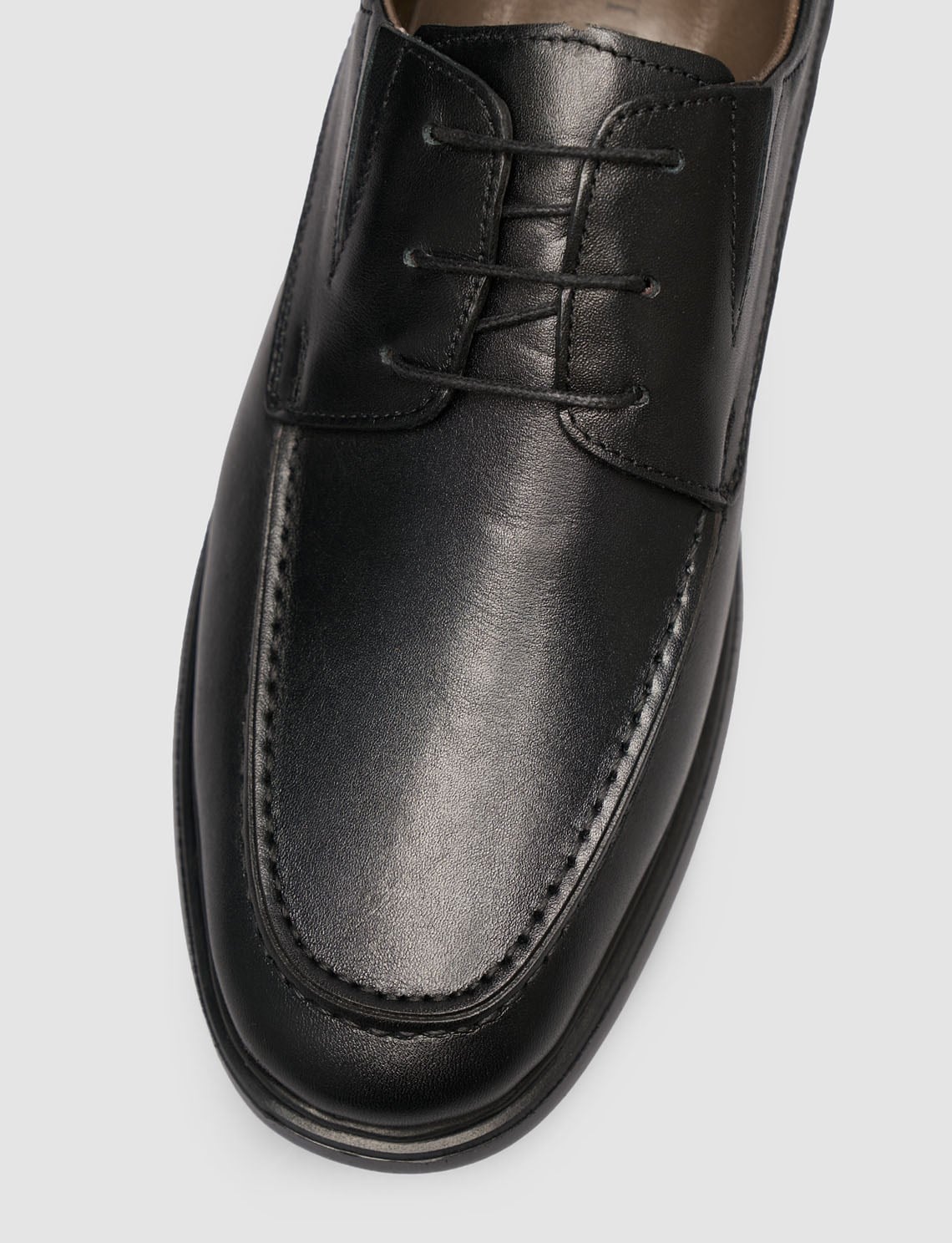 Black Genuine Leather Men's Classic Lace-up Shoes