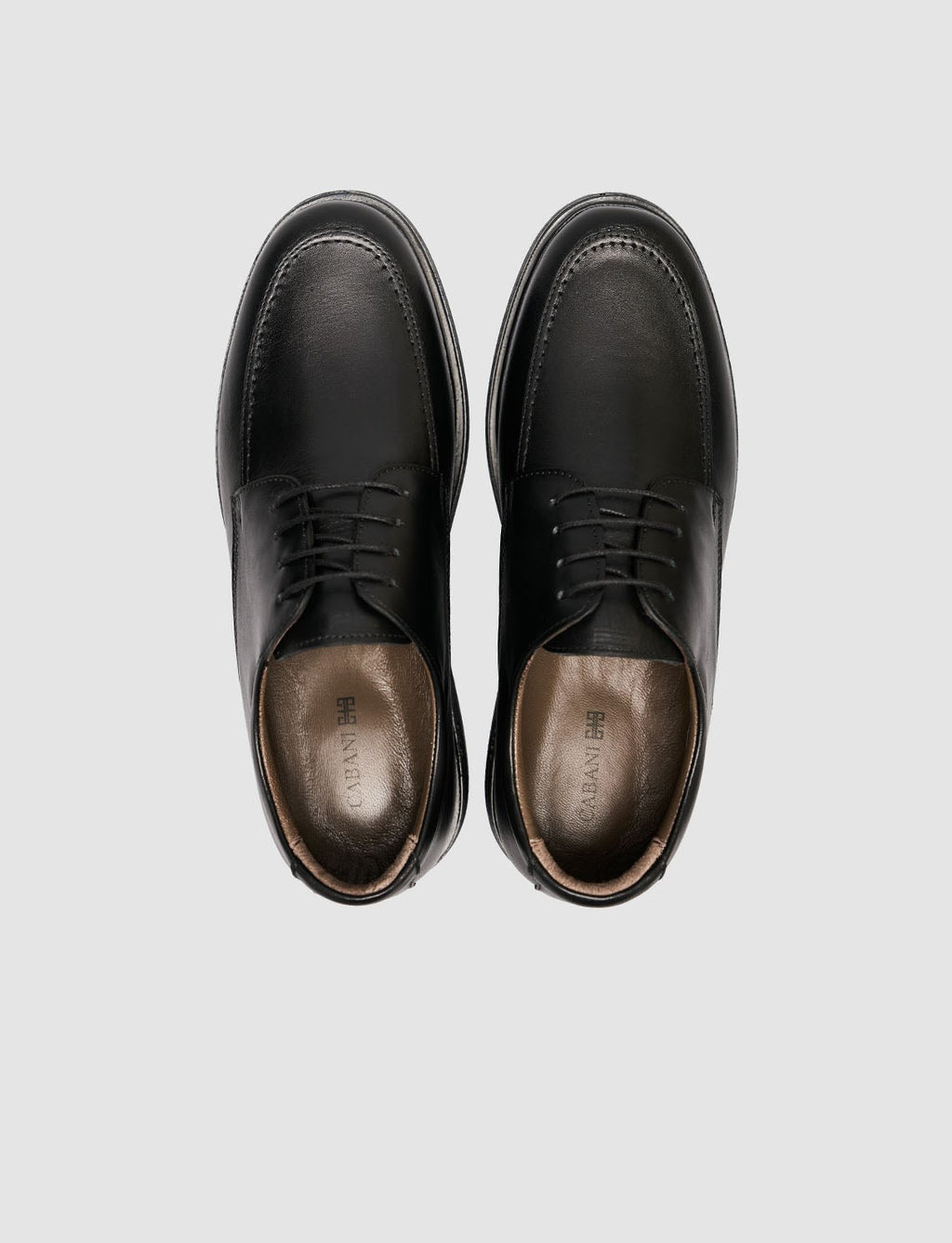 Black Genuine Leather Men's Classic Lace-up Shoes