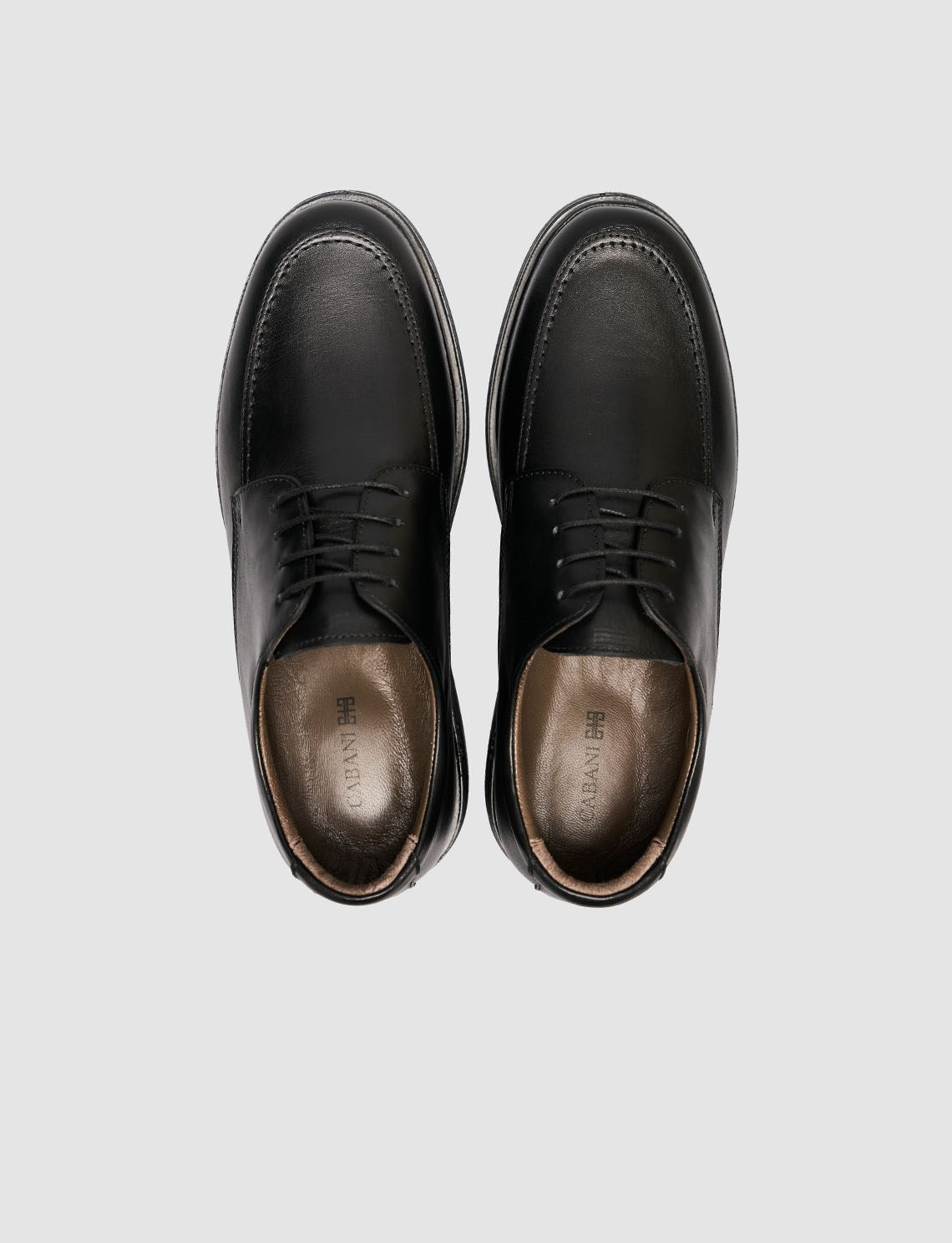 Black Genuine Leather Men's Classic Lace-up Shoes