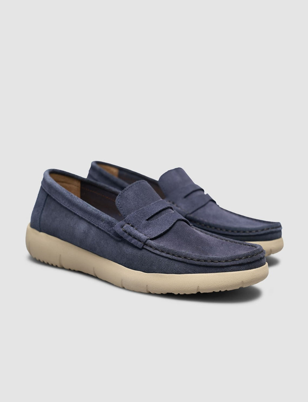Navy Blue Genuine Leather Men's Loafer Shoes