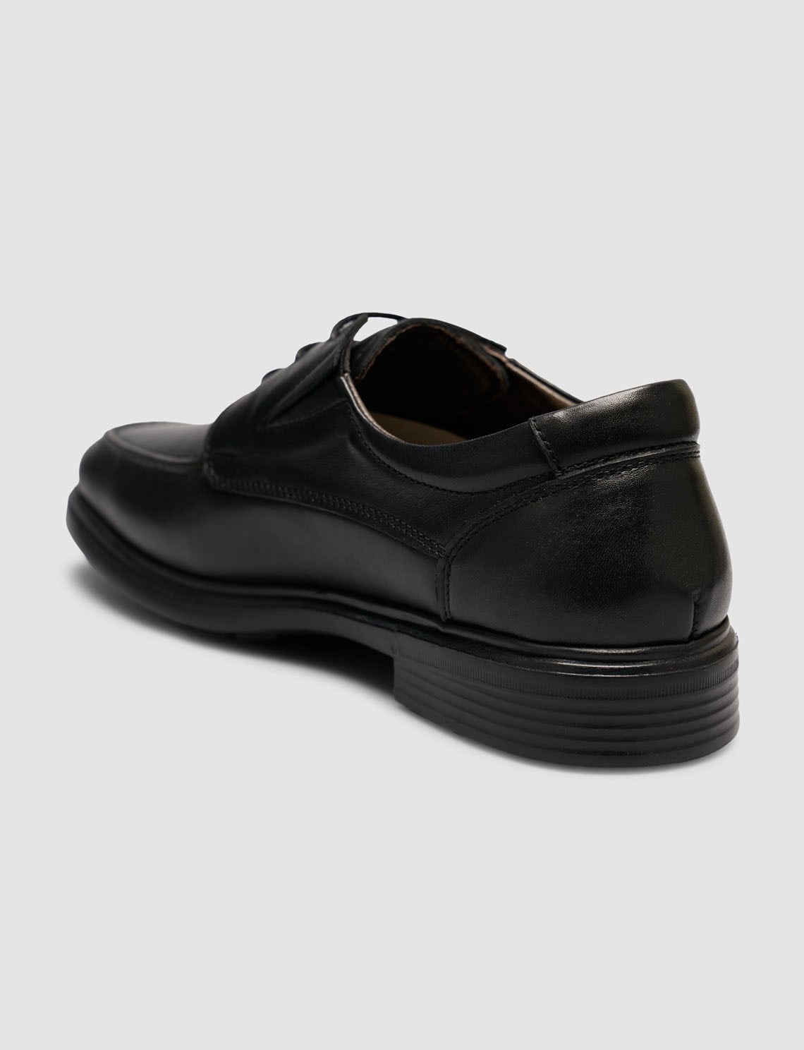 Black Genuine Leather Men's Classic Lace-up Shoes