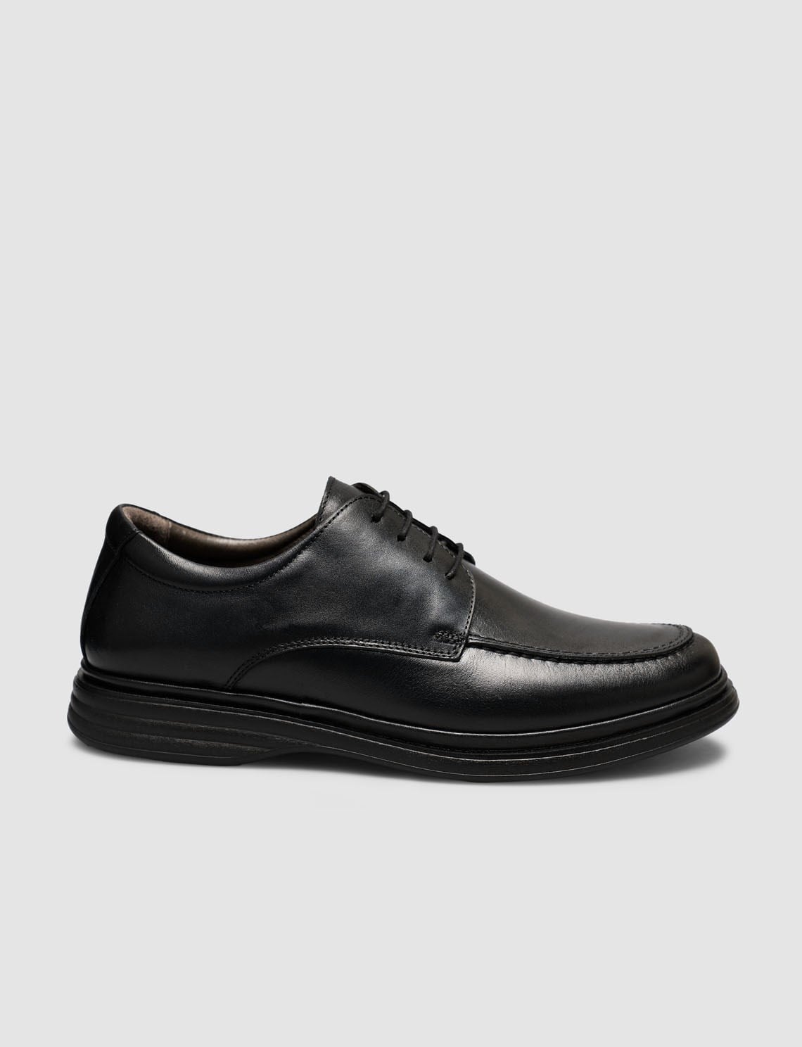 Black Genuine Leather Men's Classic Lace-up Shoes