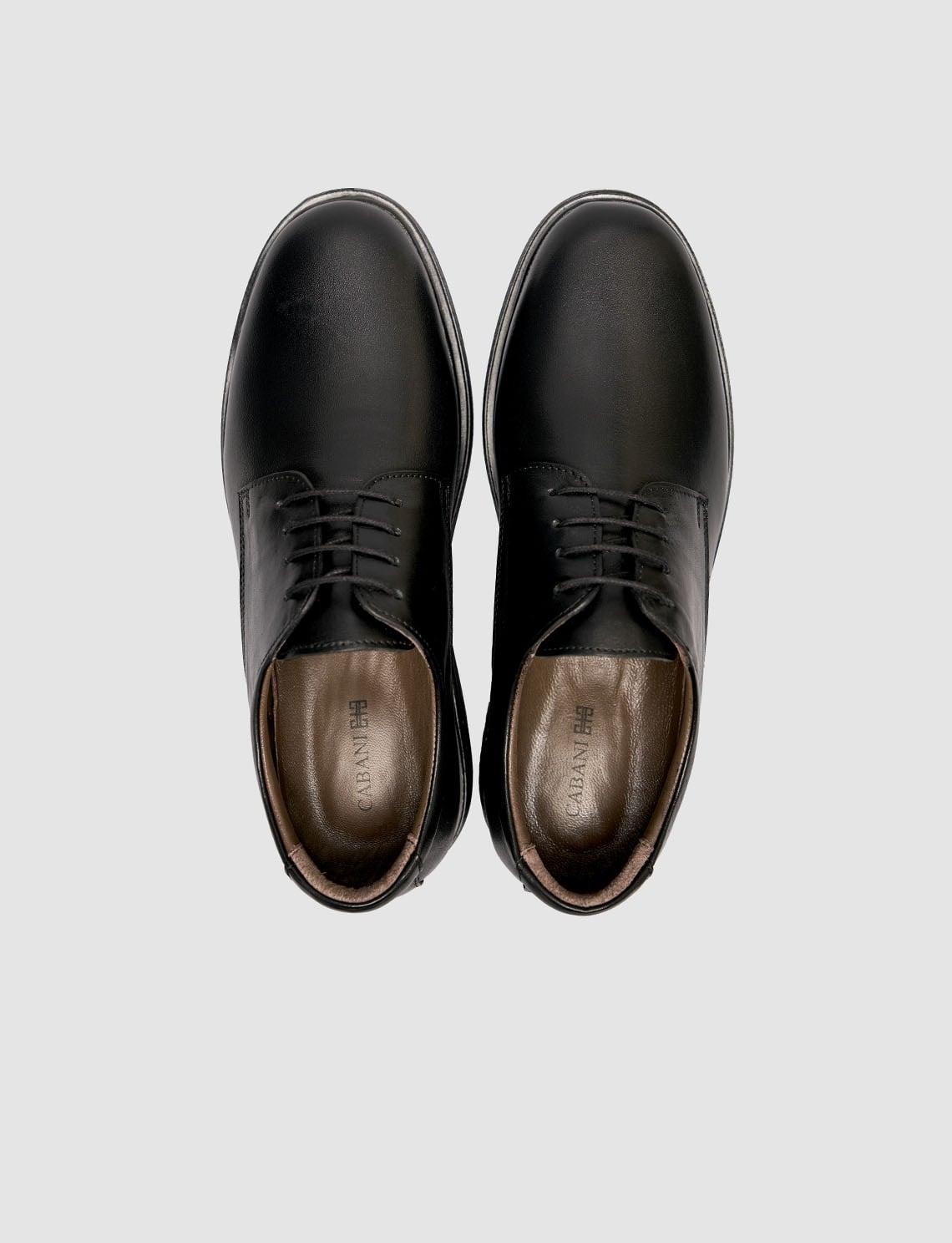 Black Genuine Leather Men's Classic Lace-up Shoes