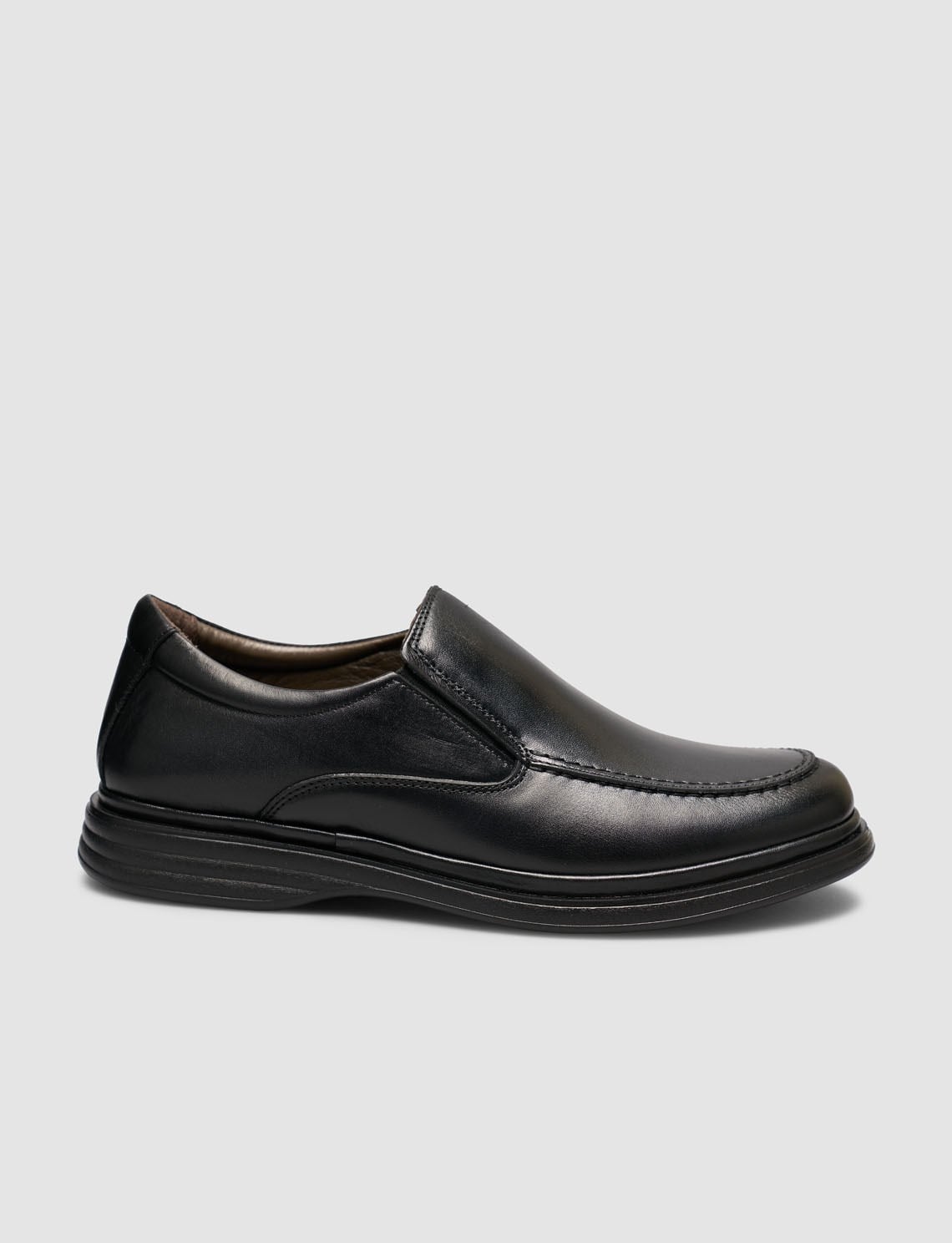 Black Genuine Leather Men's Classic Loafer Shoes