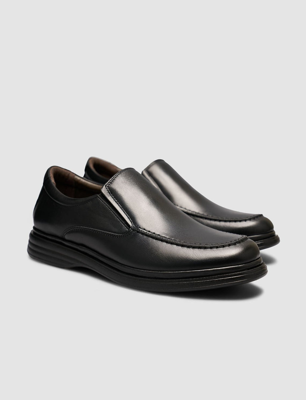 Black Genuine Leather Men's Classic Loafer Shoes