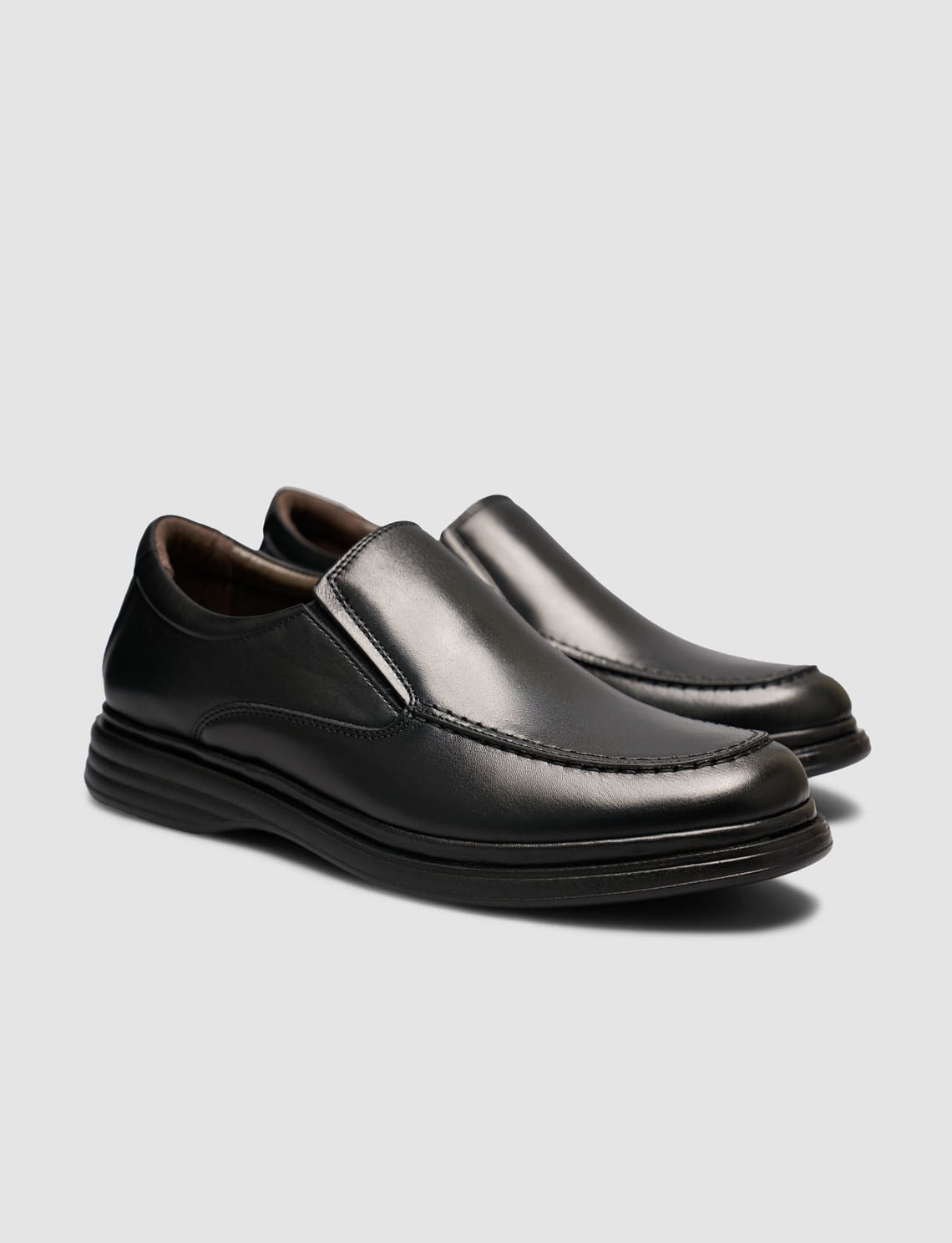 Black Genuine Leather Men's Classic Loafer Shoes
