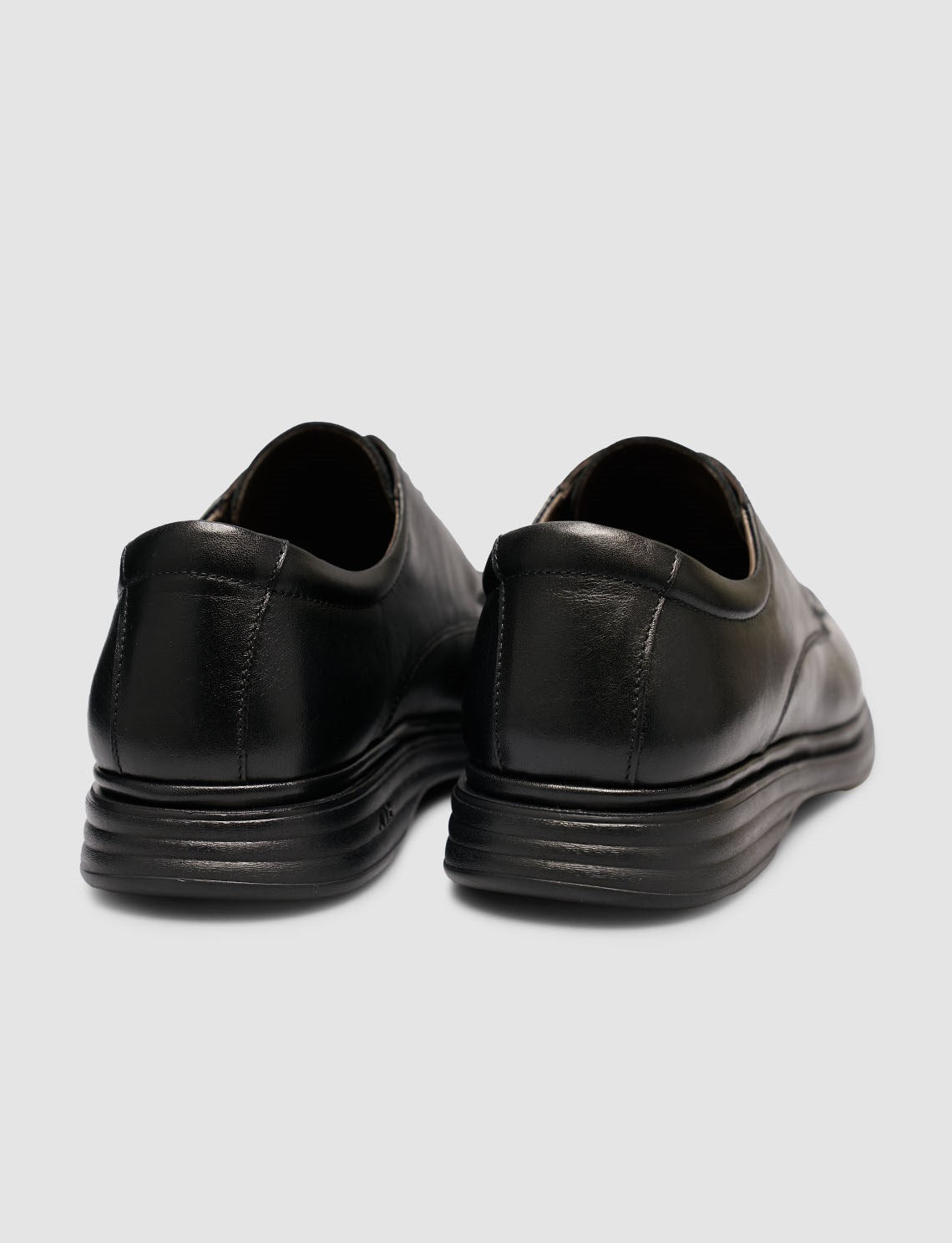 Black Genuine Leather Men's Classic Lace-up Shoes