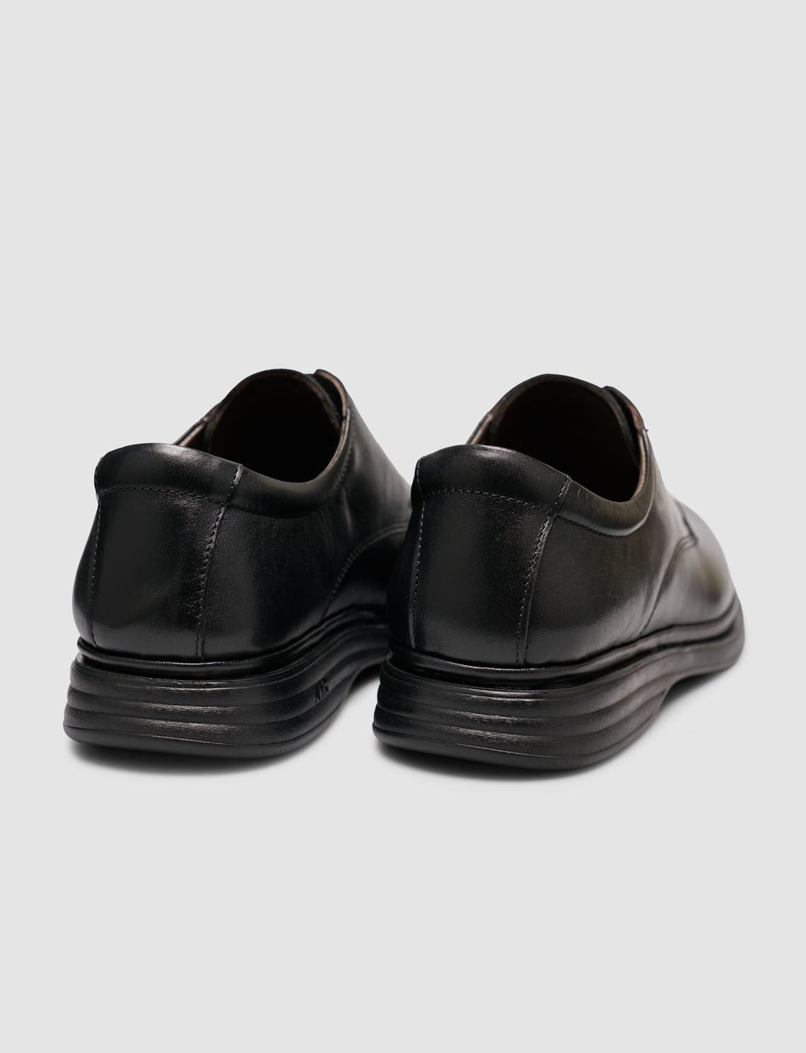 Black Genuine Leather Men's Classic Lace-up Shoes