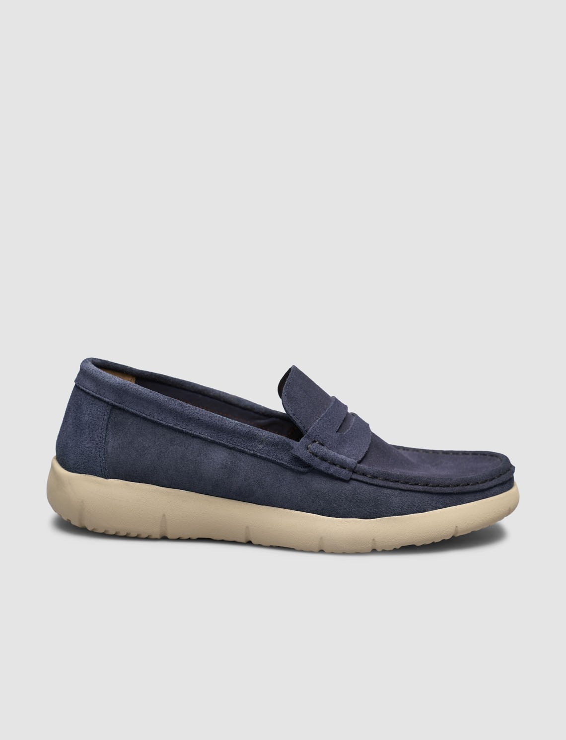 Navy Blue Genuine Leather Men's Loafer Shoes