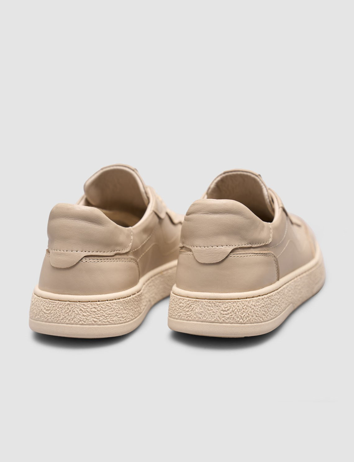 Beige Genuine Leather Lace-up Women's Sneaker