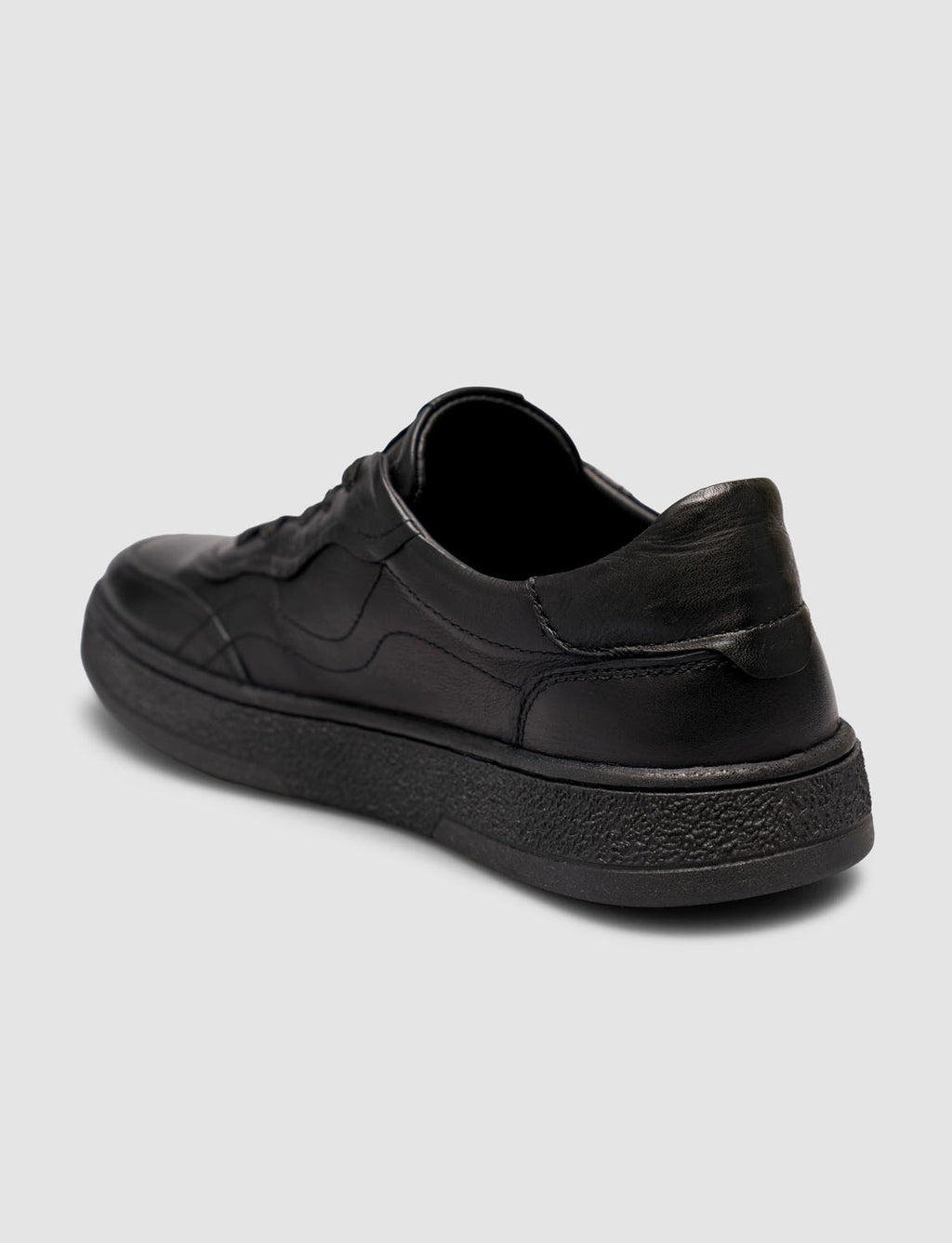 Black Genuine Leather Lace-up Women's Sneaker