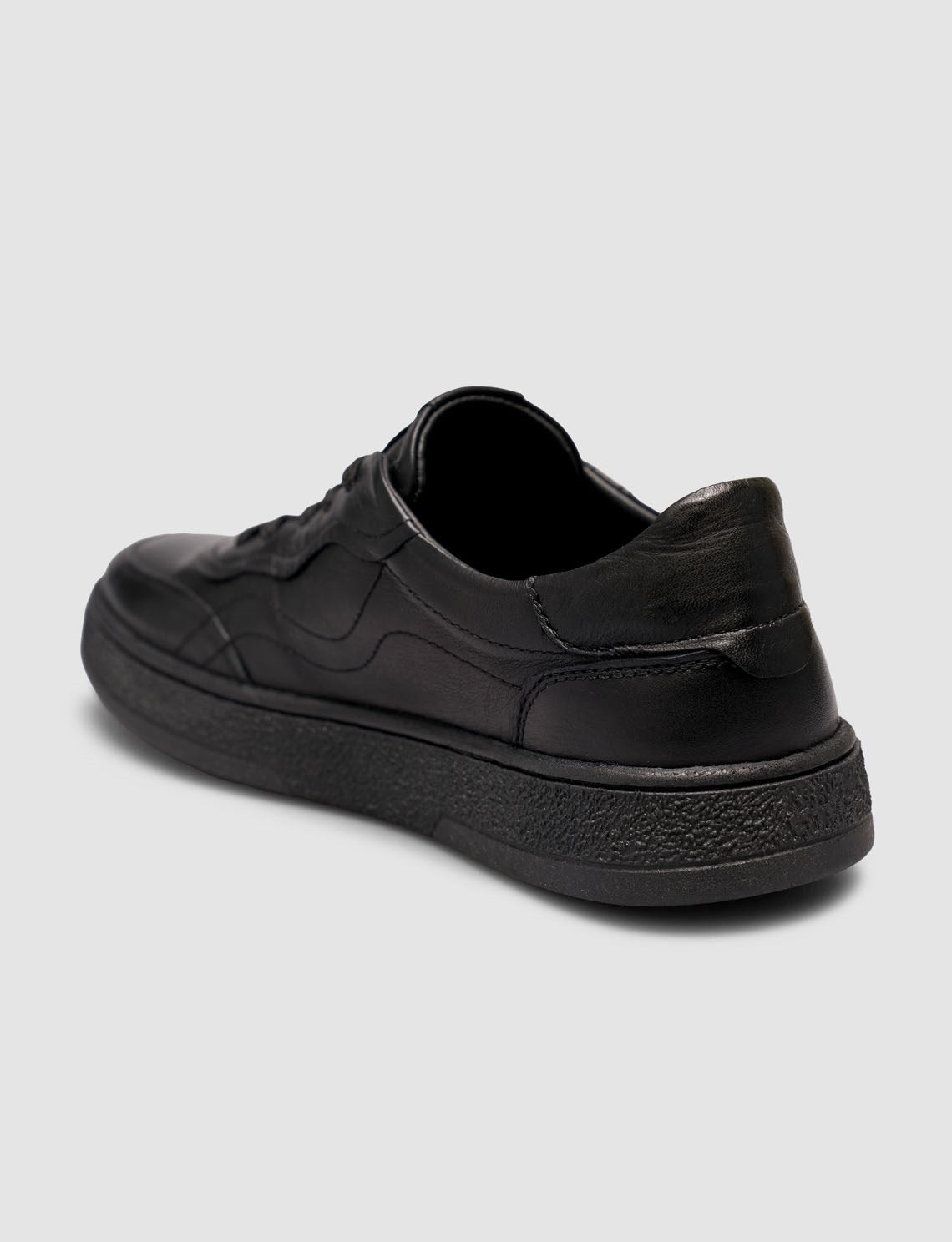 Black Genuine Leather Lace-up Women's Sneaker