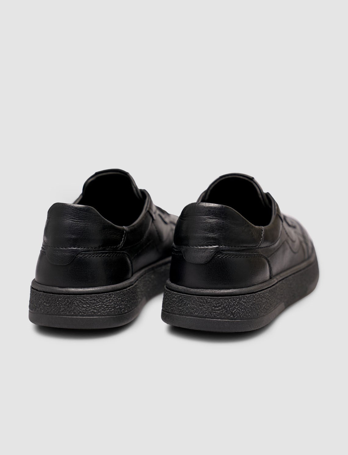 Black Genuine Leather Lace-up Women's Sneaker