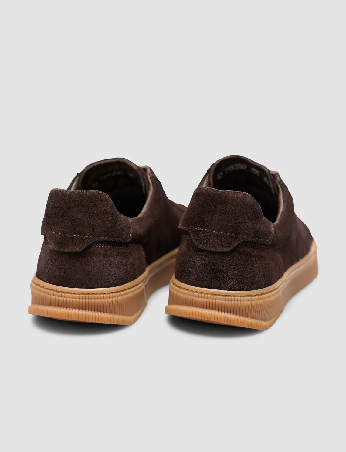 Brown Suede Texture Leather Lace-up Men's Sneaker with Tan Sole