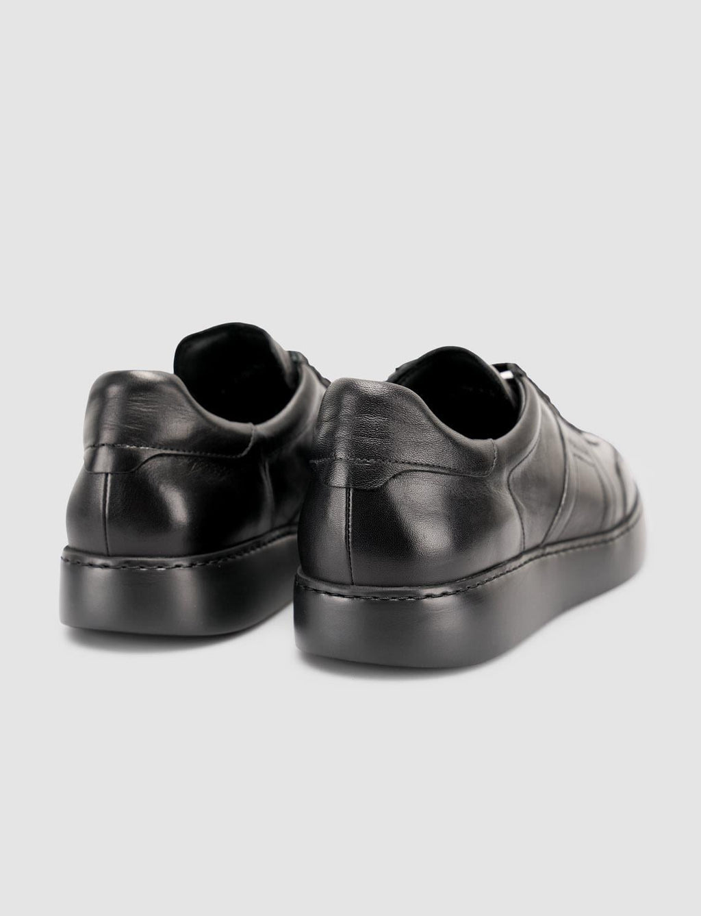 100% Leather Lace-up Black Men's Sneaker