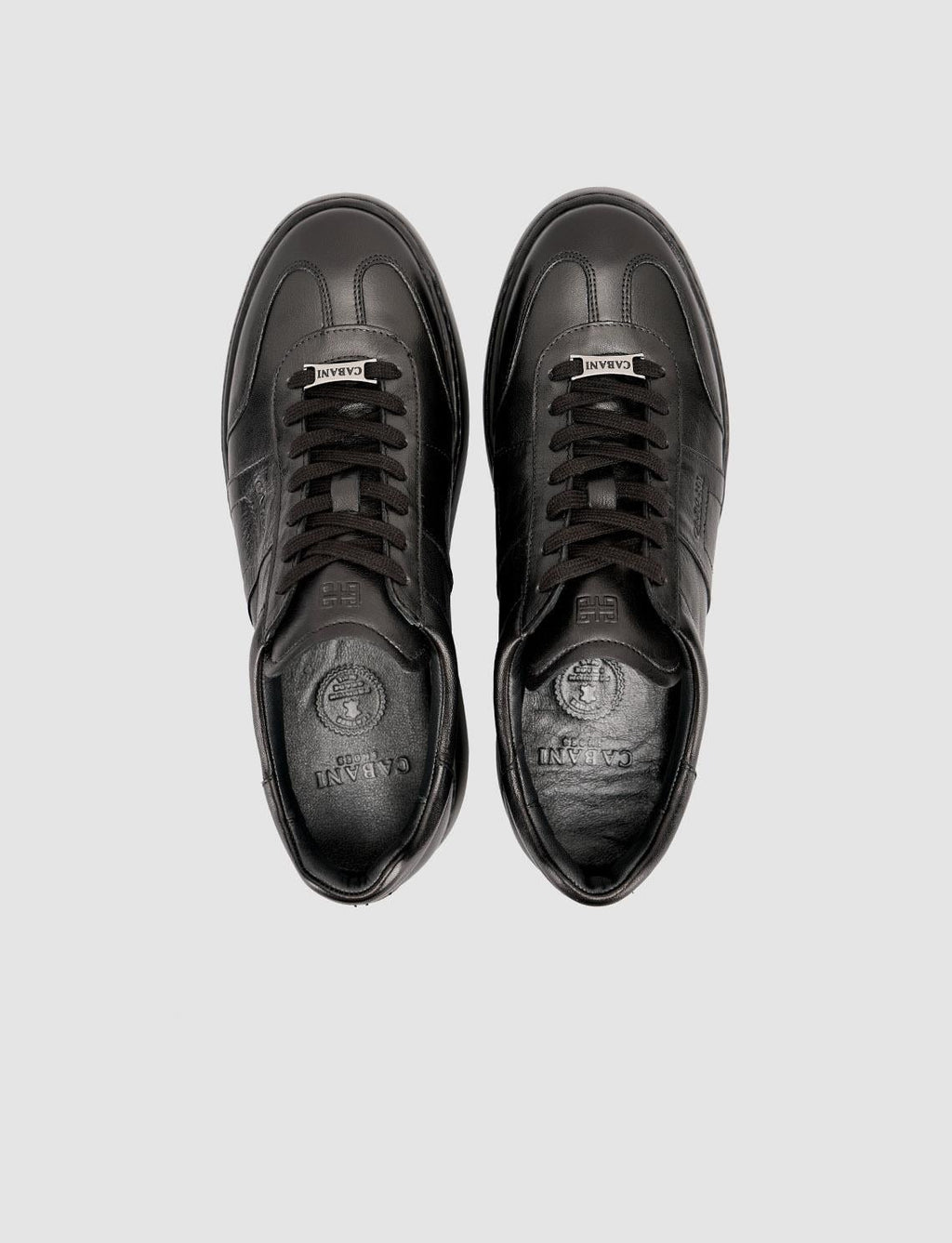 100% Leather Lace-up Black Men's Sneaker