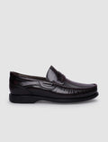 100% Genuine Leather Burgundy Openwork Men's Casual Shoes