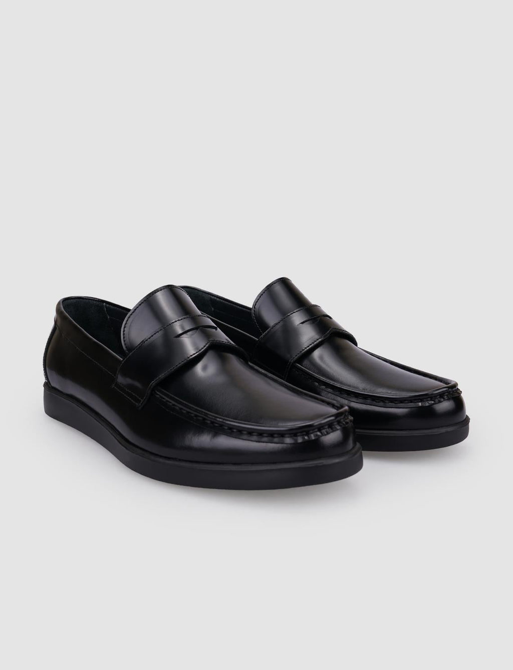 100% Genuine Leather Black Openwork Men's Casual Shoes