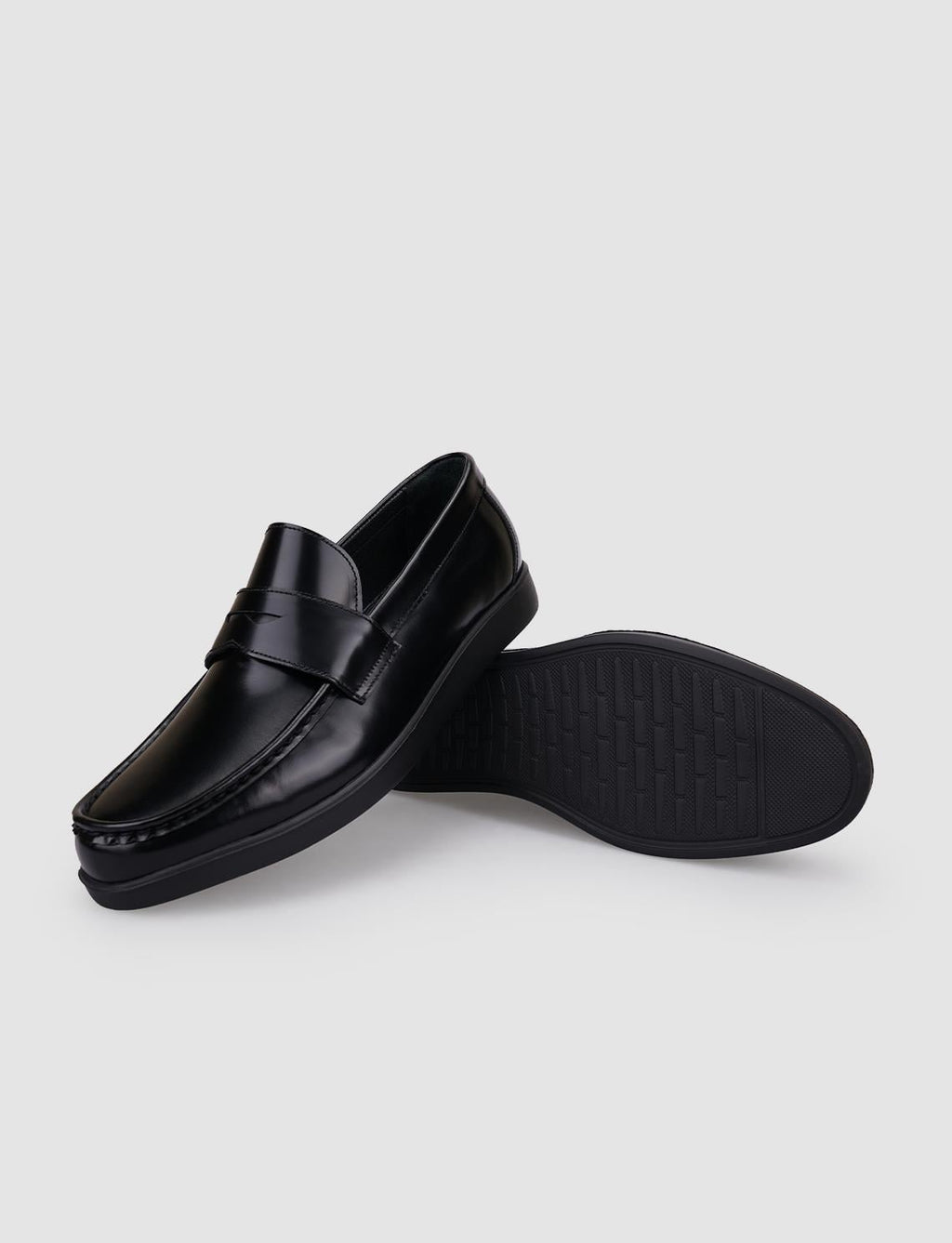 100% Genuine Leather Black Openwork Men's Casual Shoes