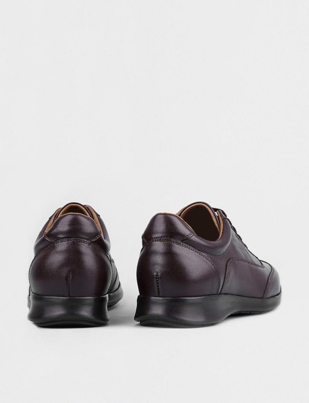 Men's Brown Casual Shoes with Lace-up Genuine Leather