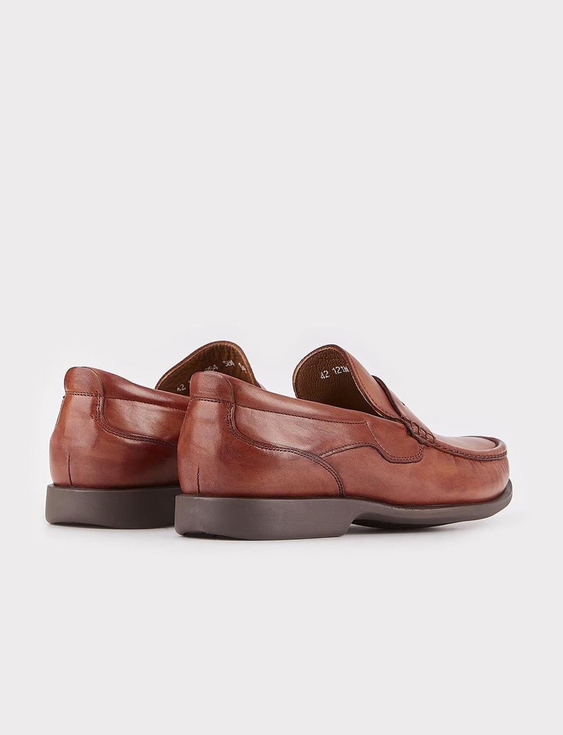 Men's Casual Shoes in Tan, Genuine Leather, Laceless.